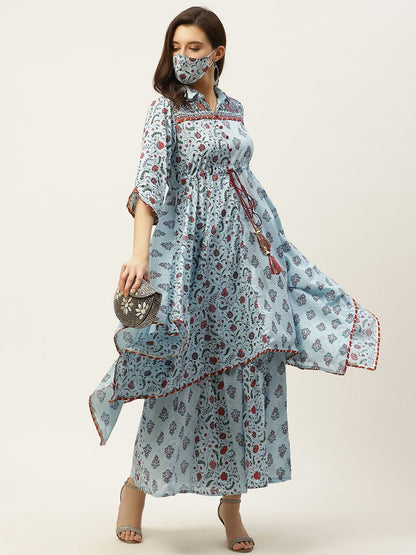 Women's Printed Asymmetric Tunic Palazzo Set