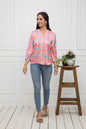 Women's Multi Floral V-Neck Regular Sleeves Polyester Top