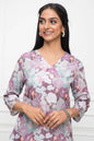 Women's Multi Floral V-Neck Regular Sleeves Viscose Rayon Top