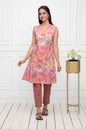 Women's Multi Floral Rayon A-Line V-Neck Kurtis