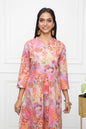 Women's Multi Floral Cotton A-Line Round Neck Kurtas