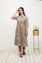Women's Multi Solid Cotton A-Line Round Neck Kurtas