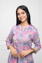 Women's Multi Floral Rayon A-Line Round Neck Kurtas