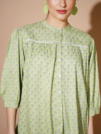 Women's Green Ethnic Motifs Tops