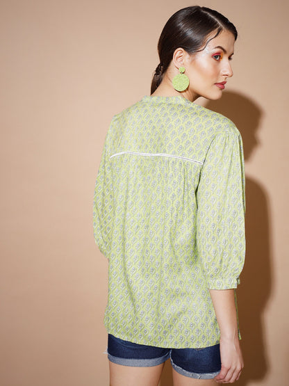 Women's Green Ethnic Motifs Tops