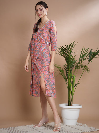 Women's Multi Floral Printed A-Line Dress