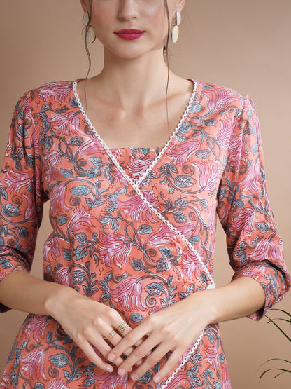 Women's Multi Floral Printed A-Line Dress