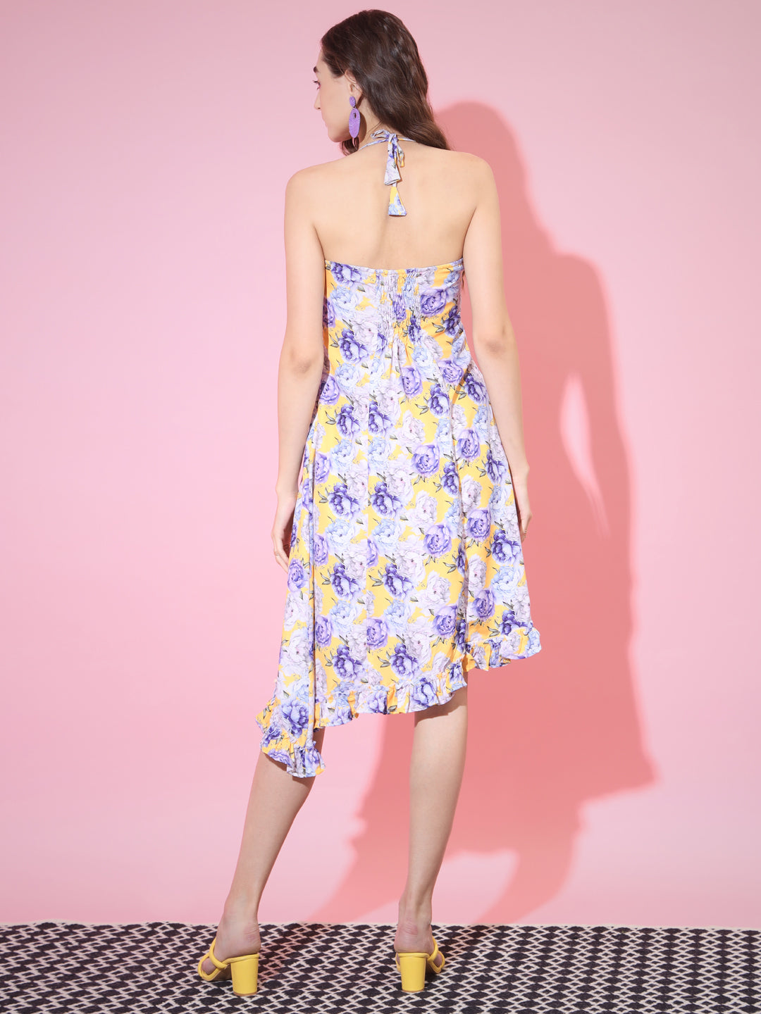 Women's Multi Floral Printed Fit And Flare Dress