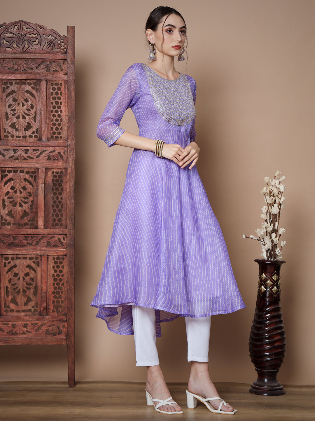 Women's Purple Anarkali Kurta