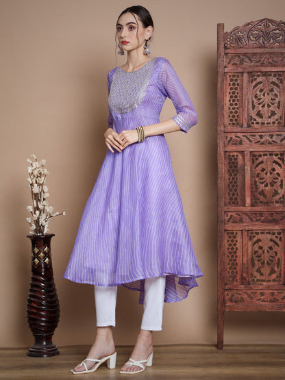Women's Purple Anarkali Kurta