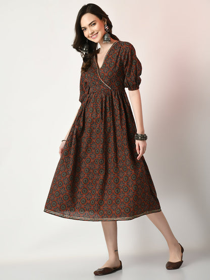 Women's Multi Empire Printed Dress