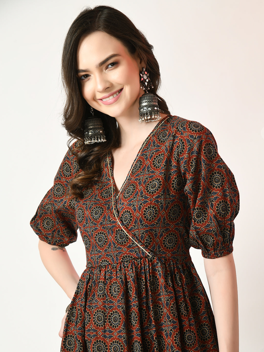 Women's Multi Empire Printed Dress