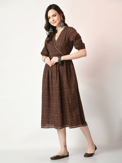 Women's Multi Empire Printed Dress