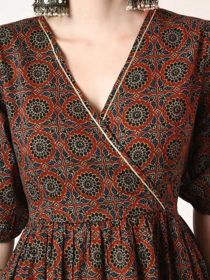 Women's Multi Empire Printed Dress