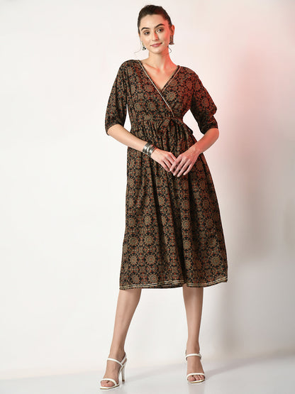 Women's Multi Empire Printed Dress