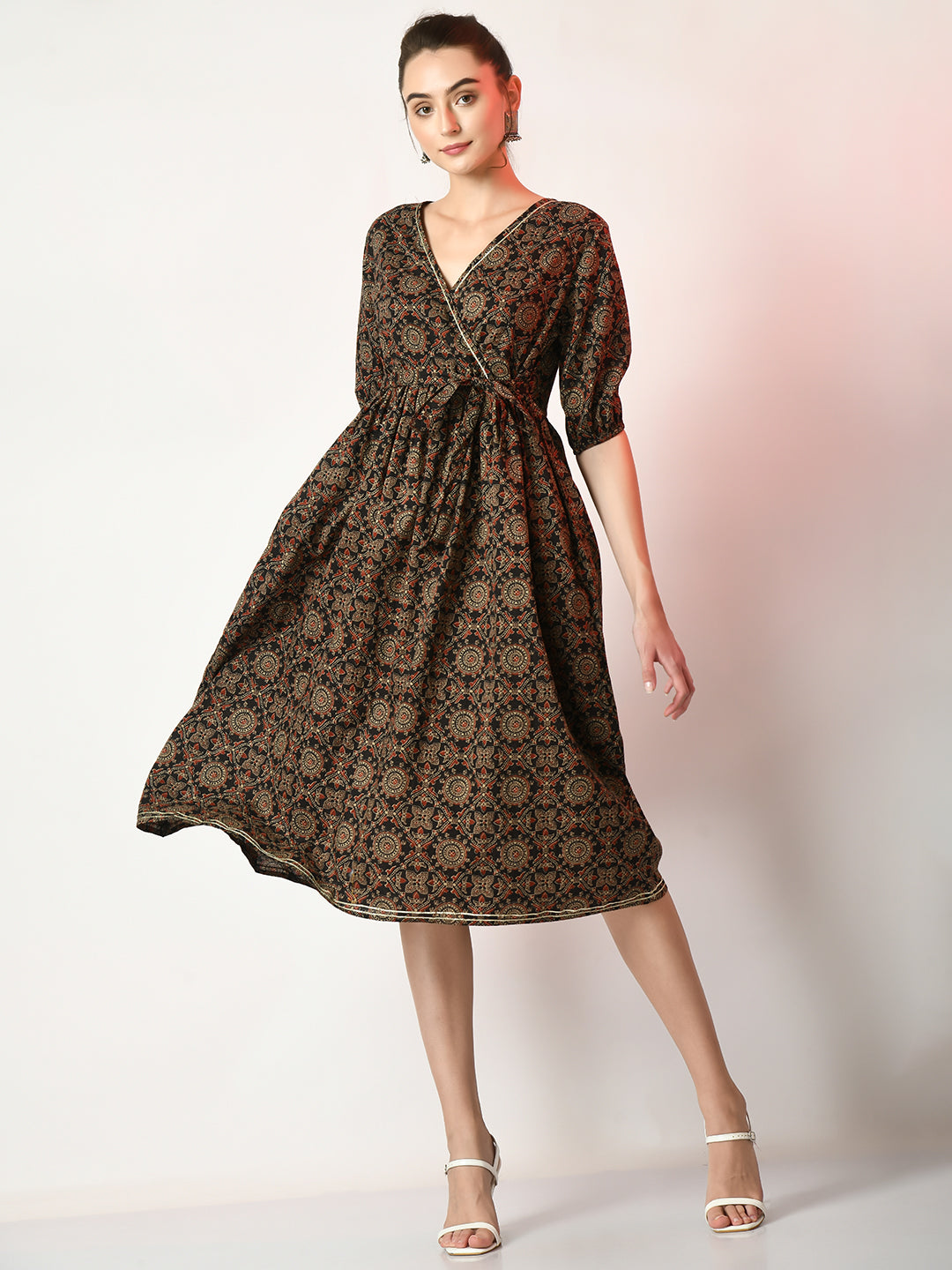 Women's Multi Empire Printed Dress