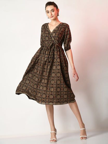 Women's Multi Empire Printed Dress