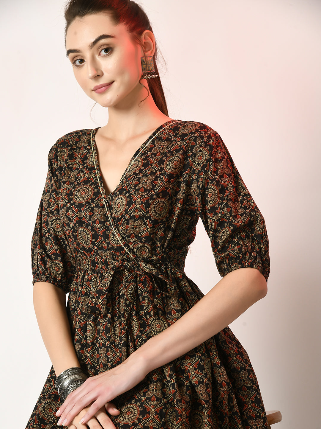 Women's Multi Empire Printed Dress