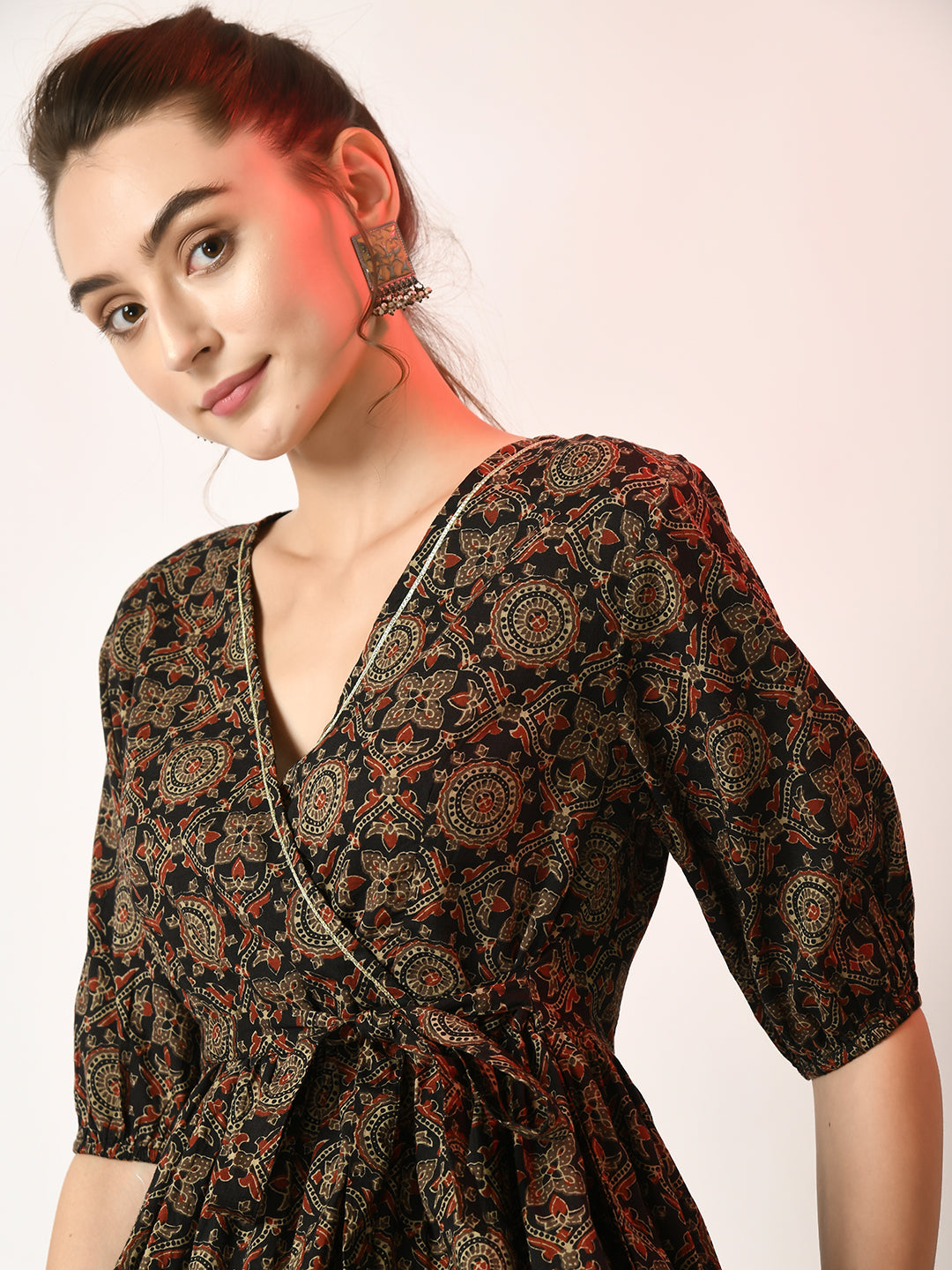 Women's Multi Empire Printed Dress
