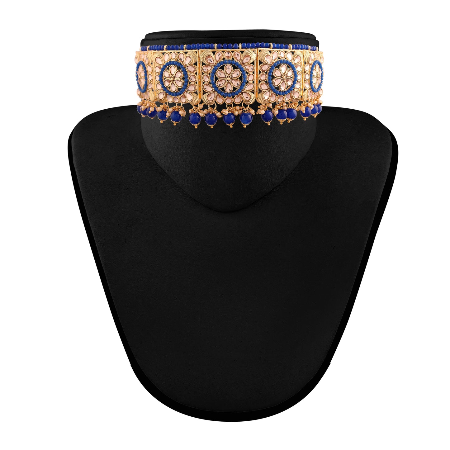 Women's 18k Gold Plated Black Pearl Beaded Choker Se