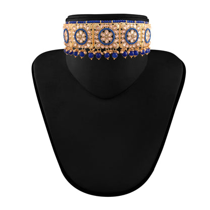 Women's 18k Gold Plated Black Pearl Beaded Choker Se