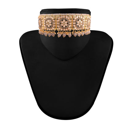 Women's 18k Gold Plated Grey Pearl Beaded Choker Se