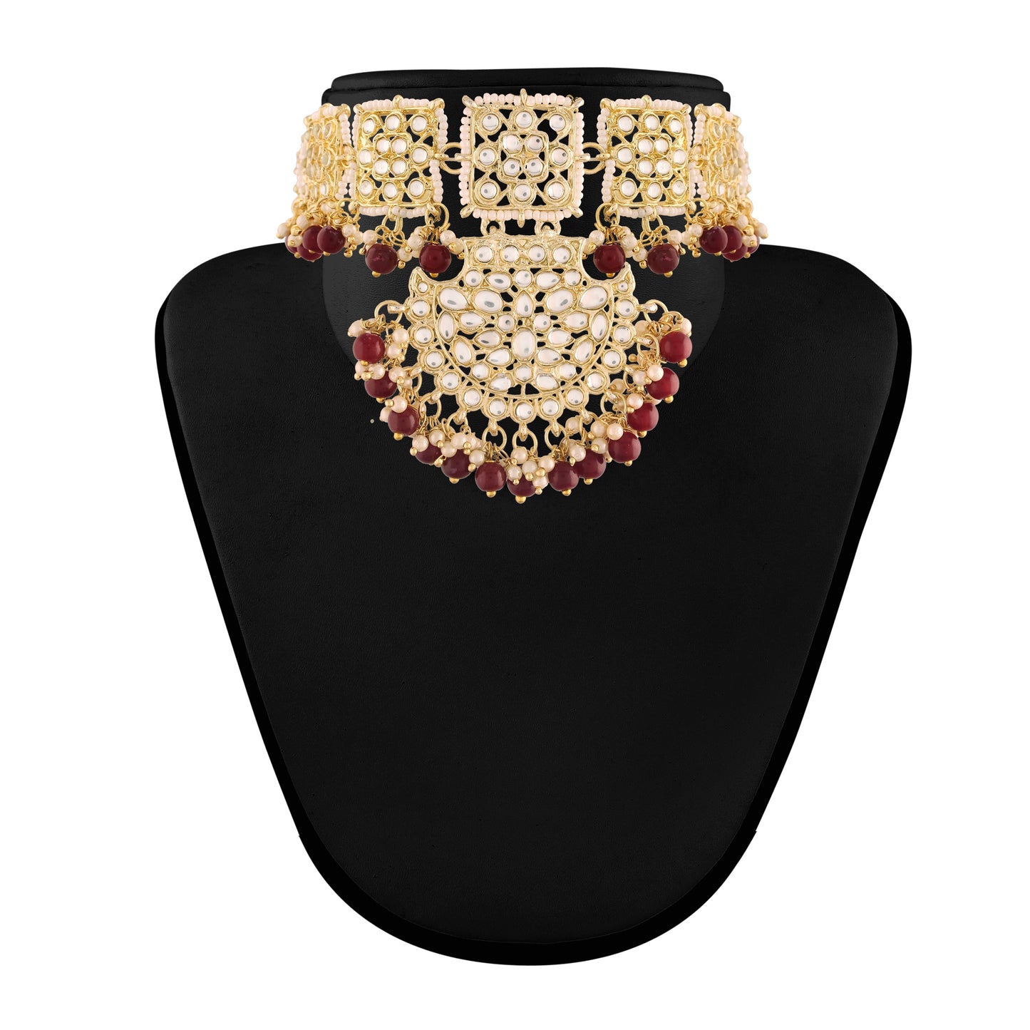 Women's 18k Gold Plated Black Pearl Beaded Choker Se