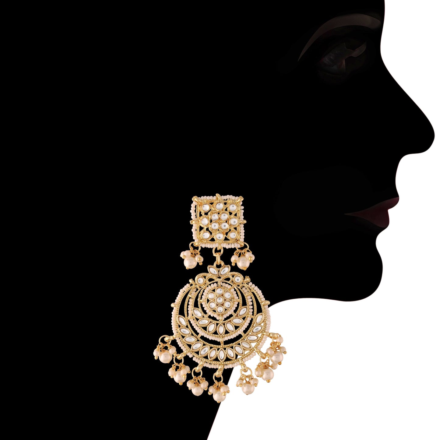 Women's 18K Gold Plated Traditional Kundan & Pearl Studded Choker Se