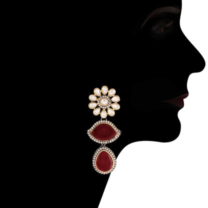 Women's 18K Gold Plated Traditional Kundan & Pearl Studded Choker Set - I Jew