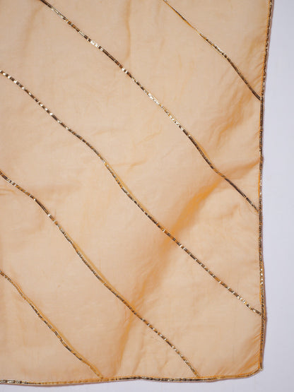 Women's Mustard Solid Kurta & With Dupatta