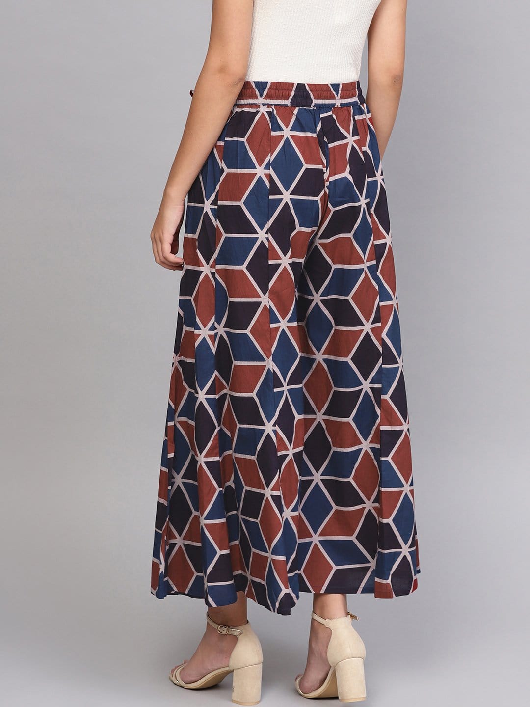 Women's Multicoloured Flared Printed Palazzos