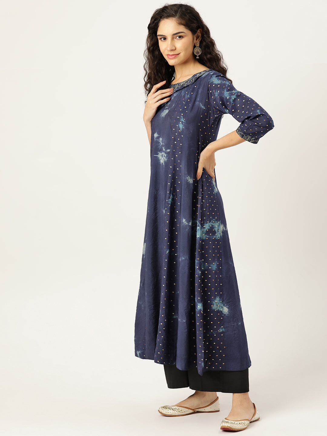 Women's Flared A-Line Dress (Blue)