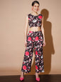 Women's Black Printed Co-Ords
