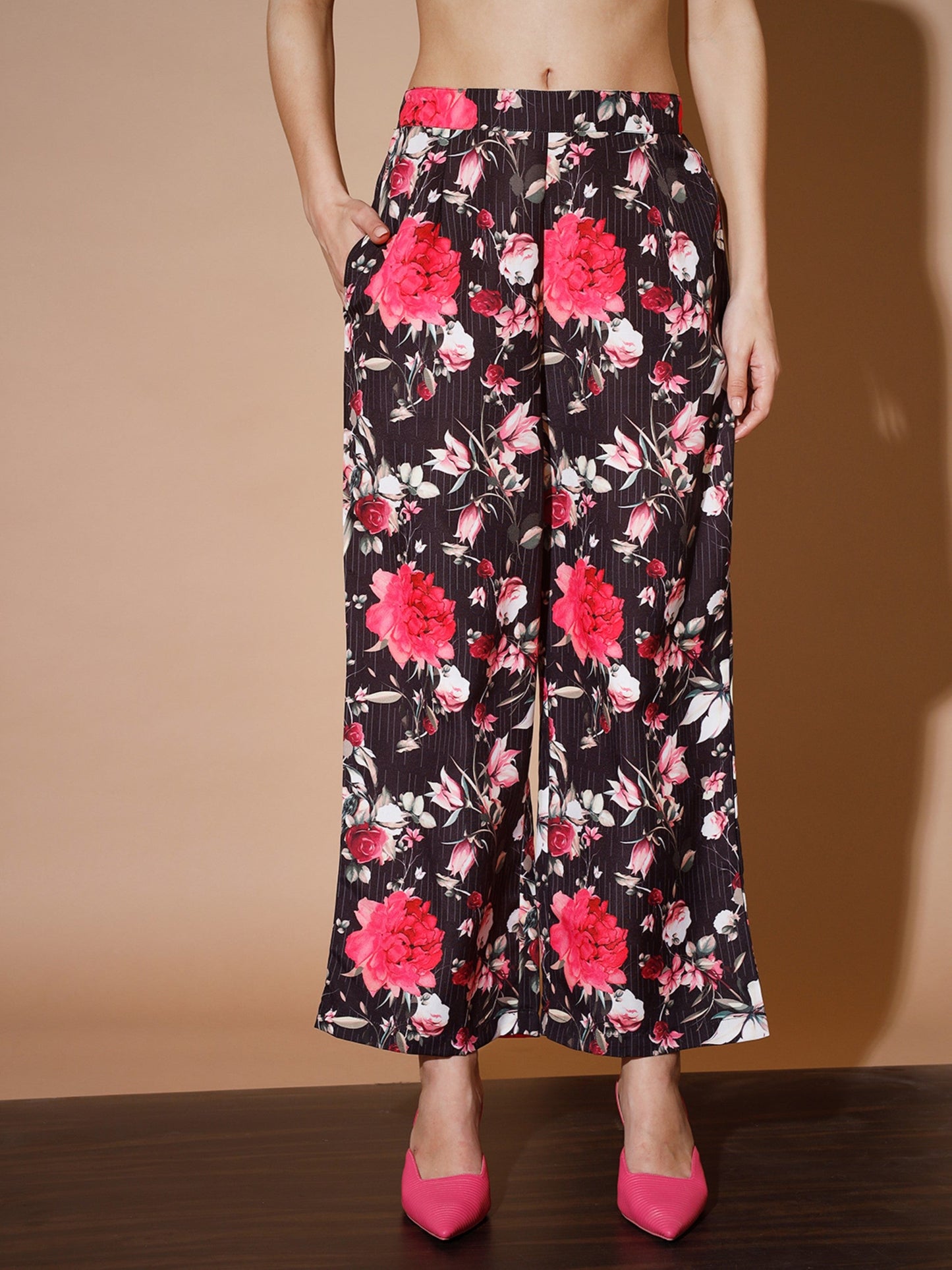 Women's Black Printed Co-Ords