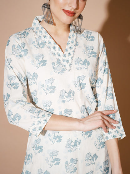 Women's Multi Floral Kurta & Trousers