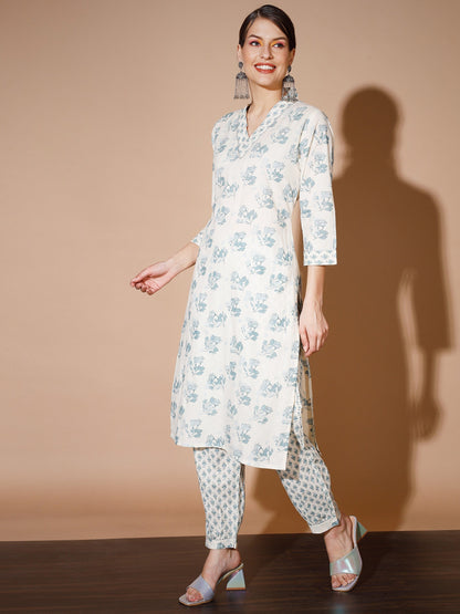 Women's Multi Floral Kurta & Trousers