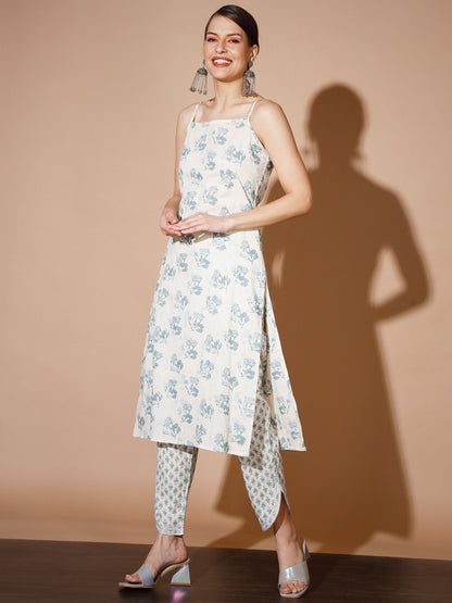 Women's Multi Floral Kurta & Trousers