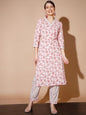 Women's Pink Floral Kurta & Trousers