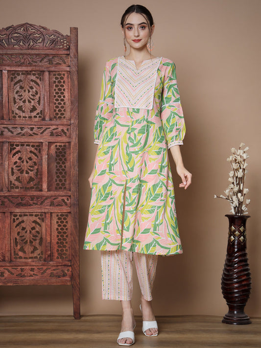 Women's Multi A-Line Kurta & Palazzos