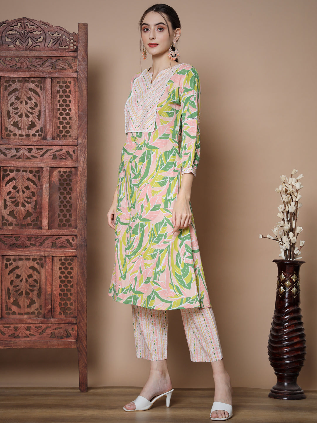 Women's Multi A-Line Kurta & Palazzos