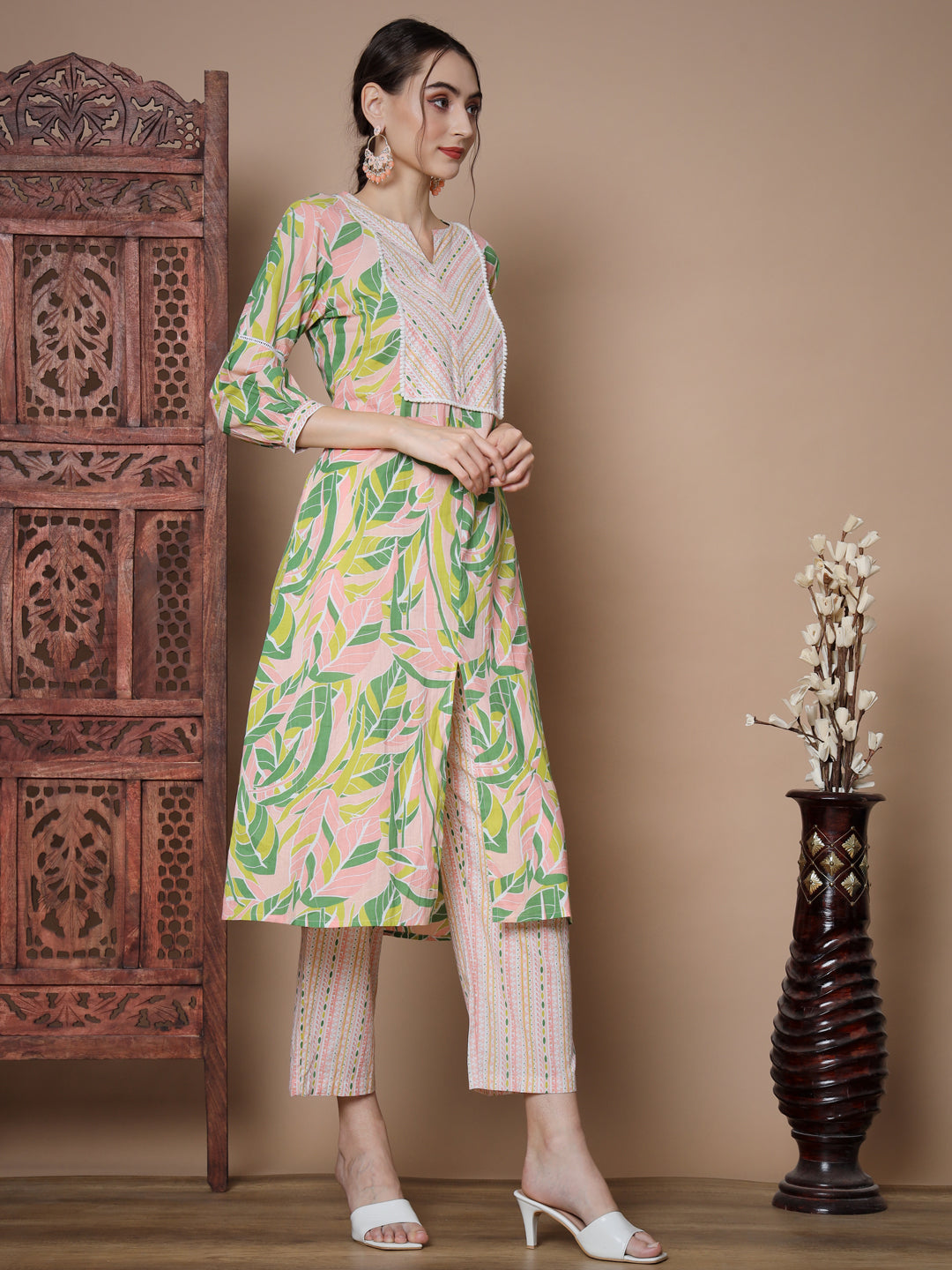 Women's Multi A-Line Kurta & Palazzos