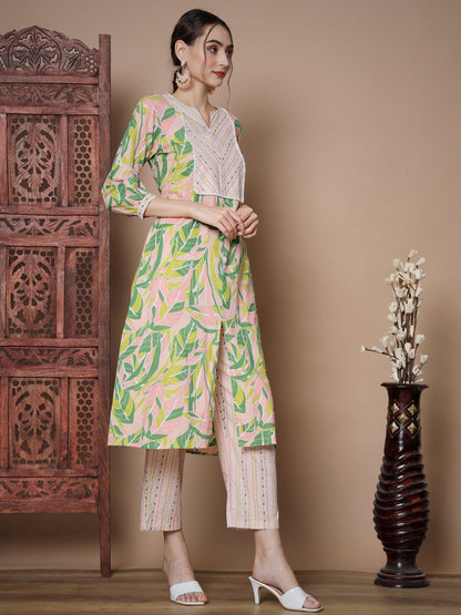 Women's Multi A-Line Kurta & Palazzos