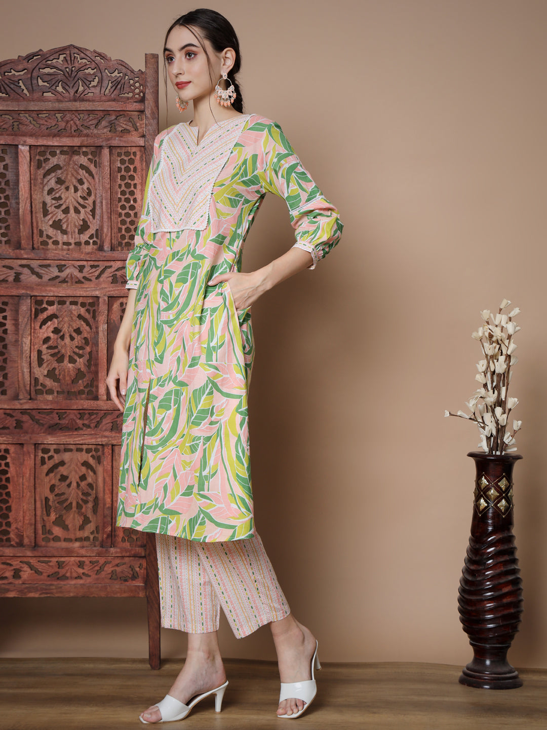 Women's Multi A-Line Kurta & Palazzos