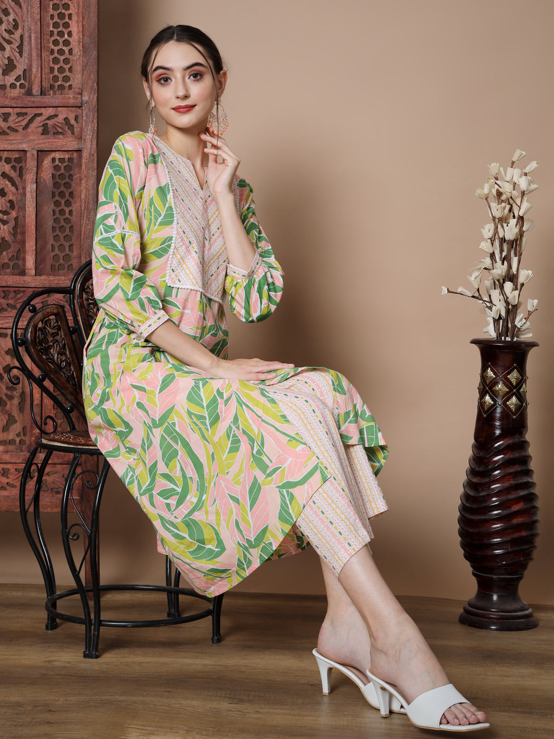 Women's Multi A-Line Kurta & Palazzos