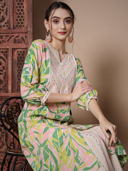 Women's Multi A-Line Kurta & Palazzos