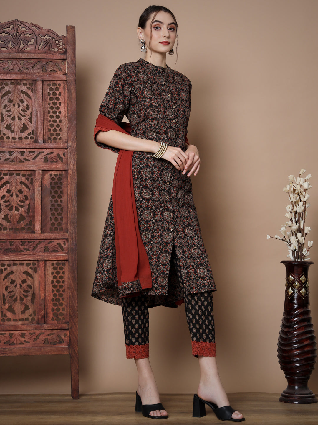 Women's Multi A-Line Kurta & Trousers