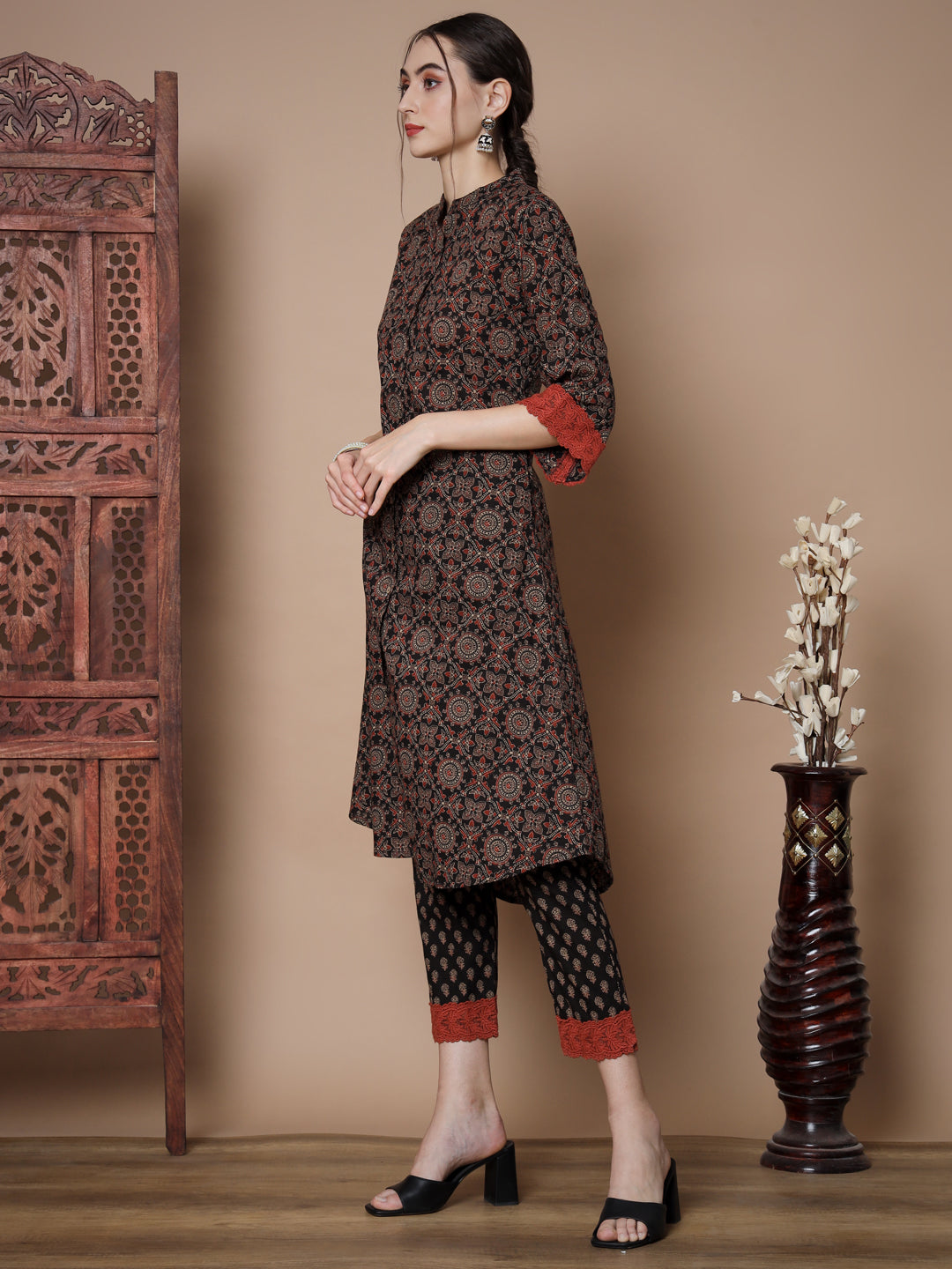 Women's Multi A-Line Kurta & Trousers