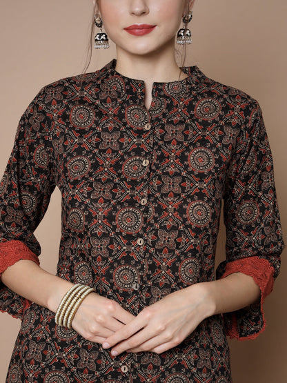 Women's Multi A-Line Kurta & Trousers