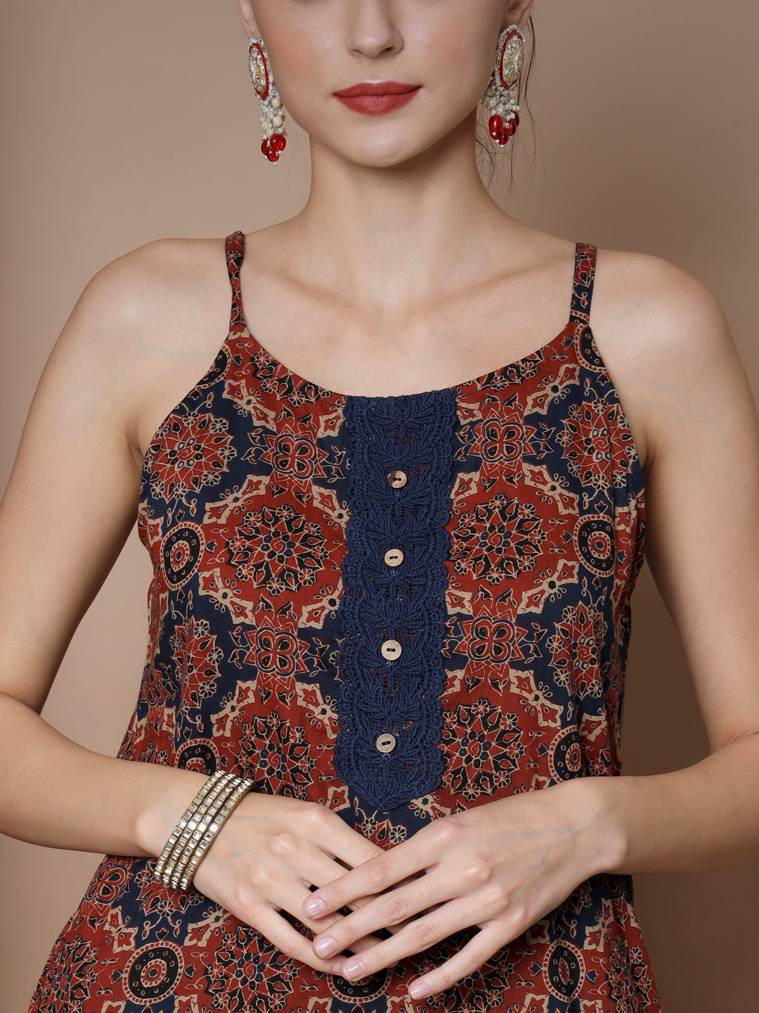 Women's Blue Straight Kurta & Trousers