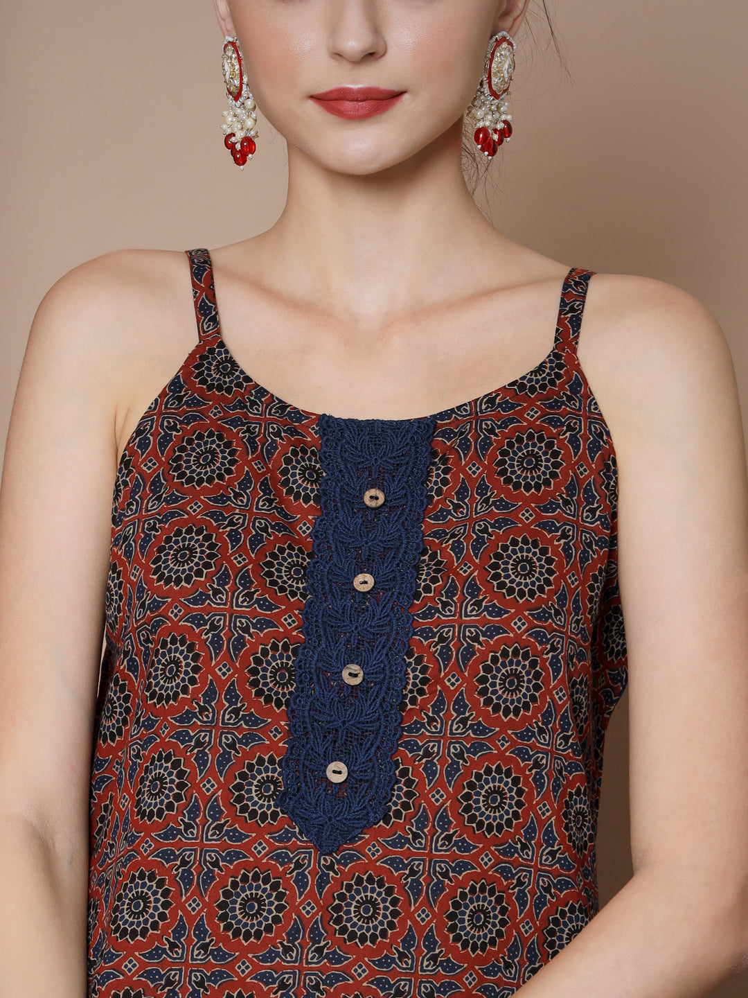 Women's Blue Straight Kurta & Trousers